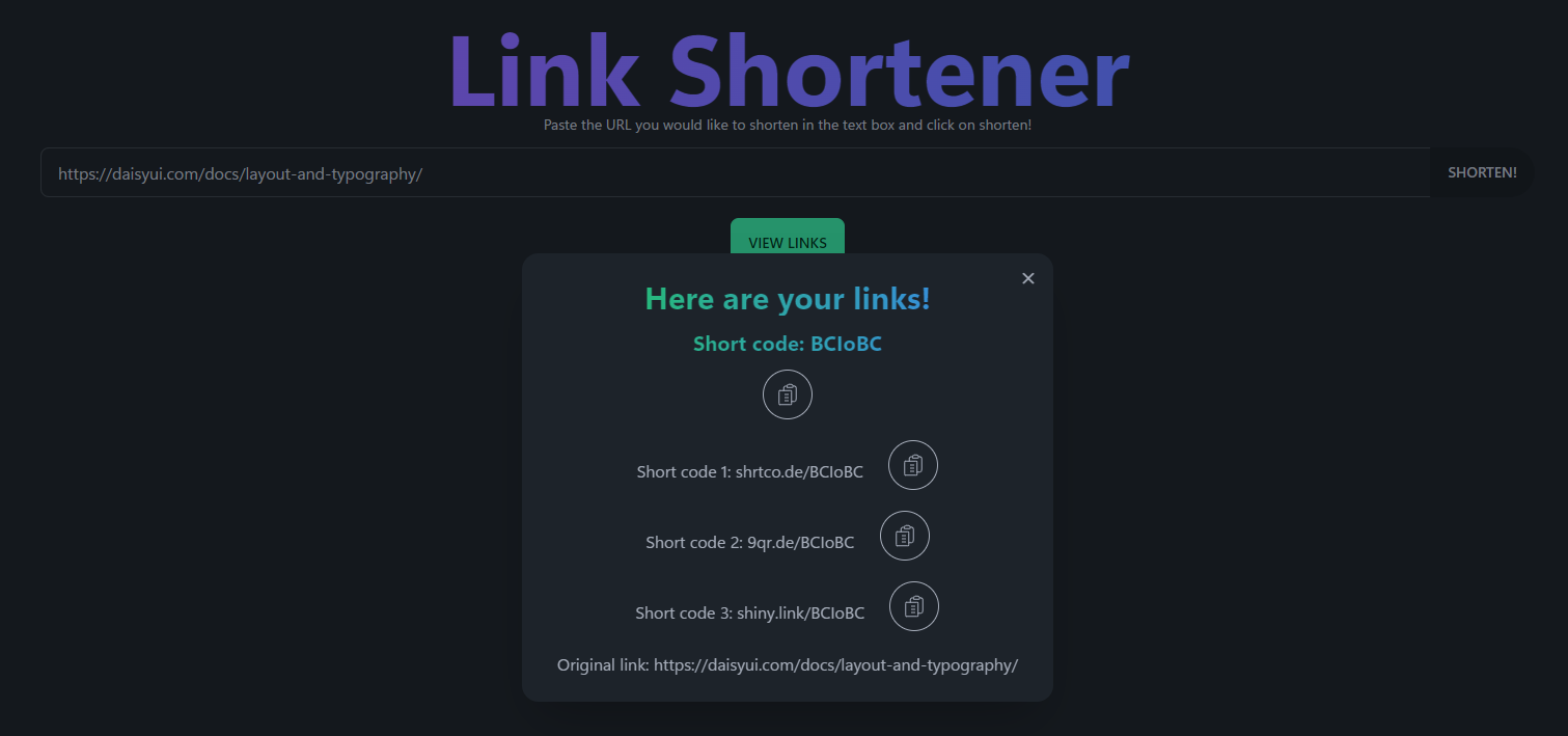 Link shortener image